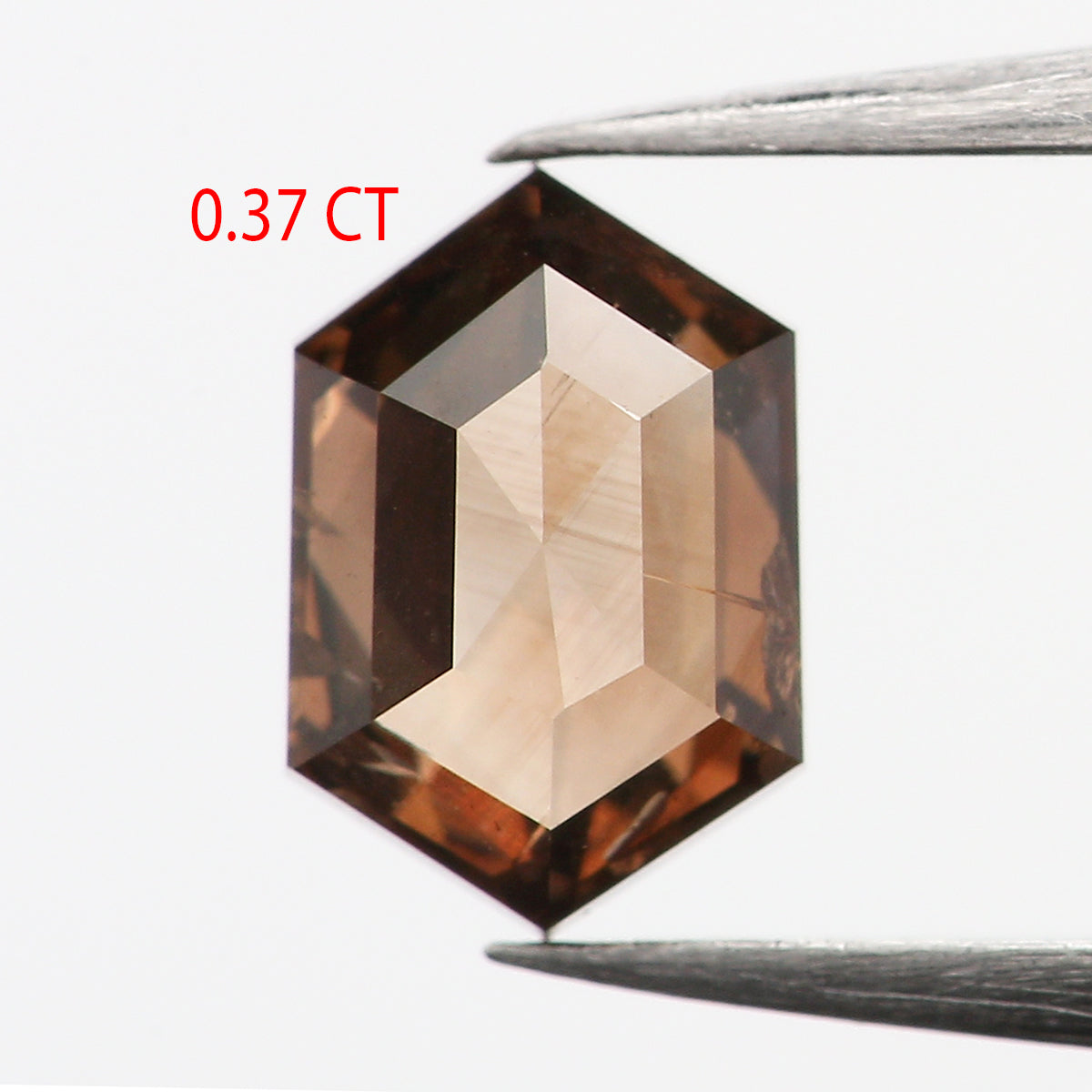 0.37 CT Natural Loose Hexagon Shape Diamond Brown Color Hexagon Shape Diamond 5.30 MM Natural Brown Color Hexagon Rose Cut Diamond QK2317