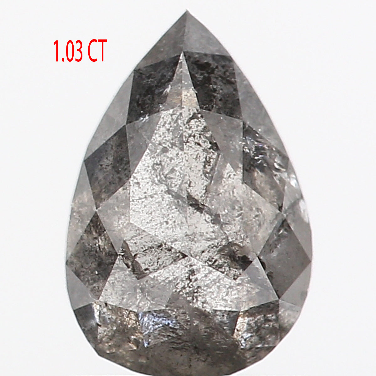 1.03 CT Natural Loose Pear Shape Diamond Salt And Pepper Pear Rose Cut Diamond 7.70 MM Black Grey Color Pear Shape Rose Cut Diamond QL9950