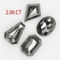 2.06 Ct Natural Loose Diamond, Mix Shape, Salt And Pepper, Black Diamond, Oval Diamond, Emerald Diamond, Coffin Diamond, Grey Diamond, KDL797