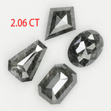2.06 Ct Natural Loose Diamond, Mix Shape, Salt And Pepper, Black Diamond, Oval Diamond, Emerald Diamond, Coffin Diamond, Grey Diamond, KDL797
