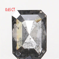 0.65 Ct Natural Loose Diamond, Emerald Cut Diamonds, Salt and Pepper Diamond, Rose Cut Rustic Diamond, Radiant Diamond, KDL9579