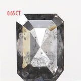 0.65 Ct Natural Loose Diamond, Emerald Cut Diamonds, Salt and Pepper Diamond, Rose Cut Rustic Diamond, Radiant Diamond, KDL9579