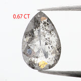 0.67 CT Natural Loose Diamond, Pear Diamond, Salt And Pepper Diamond, Black Grey Diamond, Pear Shape Diamond, Rustic Diamond KDL576