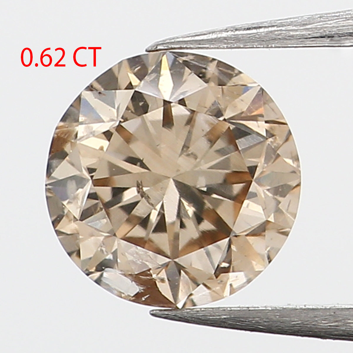 0.62 Ct Natural Loose Diamond, Brown Diamond, Round Diamond, Round Brilliant Cut Diamond, Sparkling Diamond, Rustic Diamond KDL628