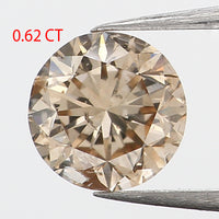 0.62 Ct Natural Loose Diamond, Brown Diamond, Round Diamond, Round Brilliant Cut Diamond, Sparkling Diamond, Rustic Diamond KDL628