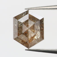 0.70 CT Natural Loose Diamond Hexagon Brown Salt And Pepper Color 5.70 MM KDL9362