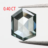 0.40 Ct Natural Loose Diamond, Hexagon Diamond, Blue Diamond, Hexagon Cut Diamond, Polished Diamond, Rose Cut Diamond, Rustic Diamond L573