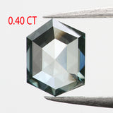 0.40 Ct Natural Loose Diamond, Hexagon Diamond, Blue Diamond, Hexagon Cut Diamond, Polished Diamond, Rose Cut Diamond, Rustic Diamond L573