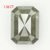 1.56 Ct Natural Loose Diamond, Emerald Cut Diamond, Grey Diamond, Polished Diamond, Rose Cut Diamond, Rustic Diamond, Antique Diamond KDL787