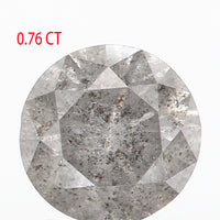 0.76 Ct Natural Loose Diamond, Round Brilliant Cut, Salt Pepper Diamond, Black Diamond, Gray Diamond, Rustic Diamond, L5008