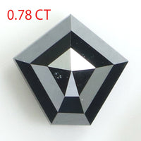 0.78 CT Natural Loose Diamond, Pentagon Cut Diamond, Black Diamond, Black Loose Pentagon Diamond, Rose Cut Diamond, Rustic Diamond L9608