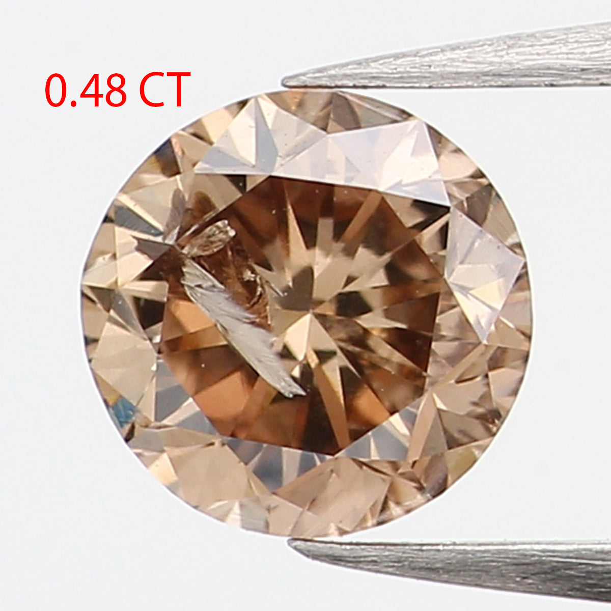 0.48 Ct Natural Loose Diamond, Brown Diamond, Round Diamond, Round Brilliant Cut Diamond, Sparkling Diamond, Rustic Diamond, L775