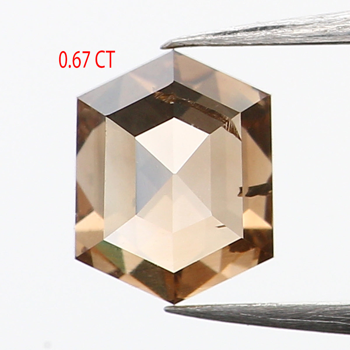 0.67 CT Natural Loose Hexagon Shape Diamond Brown Color Hexagon Cut Diamond 5.70 MM Natural Hexagon Shape Rose Cut Brown Color Diamond QL658