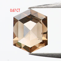0.67 Ct Natural Loose Diamond, Hexagon Diamond, Brown Diamond, Polished Diamond, Rustic Diamond, Color Diamond, Rose Cut Diamond, KDL658