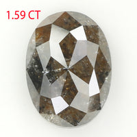 1.59 Ct Natural Loose Diamond, Oval Diamond, Black Diamond,Brown Diamond, Antique Diamond, Rustic Diamond, Real Diamond KDL325