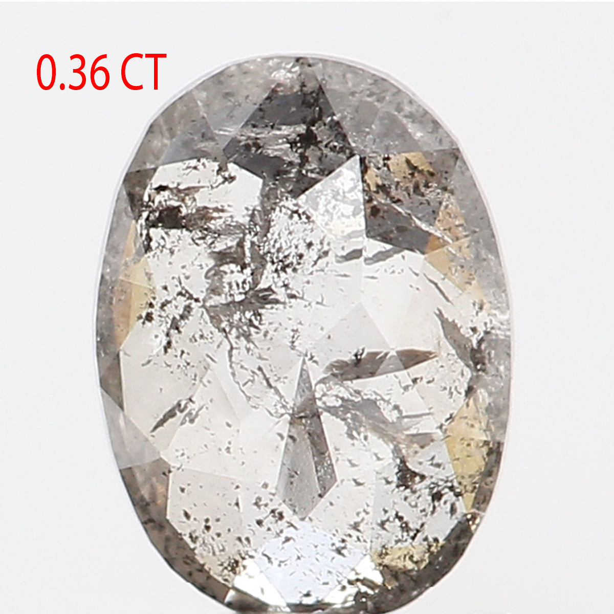0.36 CT Natural Loose Oval Shape Diamond Salt And Pepper Oval Diamond 5.50 MM Natural Diamond Black Grey Color Oval Rose Cut Diamond LQ424