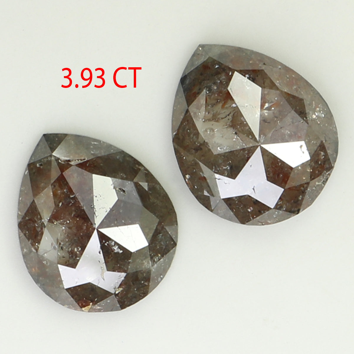 3.93 CT Natural Loose Pear Cut Pair Diamond Brown Color Pear Shape Diamond 9.85 MM Natural Loose Brown Diamond Pear Rose Cut Diamond QL6618