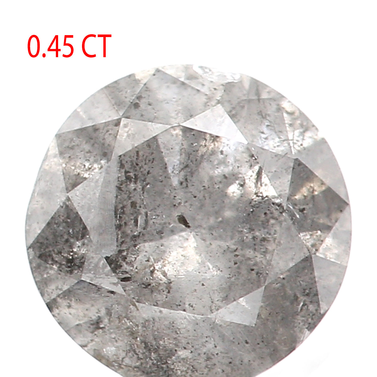 0.45 Ct Natural Loose Diamond, Grey Diamond, Round Diamond, Round Brilliant Cut Diamond, Sparkling Diamond, Rustic Diamond L036