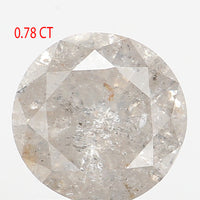 0.78 Ct Natural Loose Diamond, Grey Diamond, Round Diamond, Round Brilliant Cut Diamond, Sparkling Diamond, Rustic Diamond KDL5798