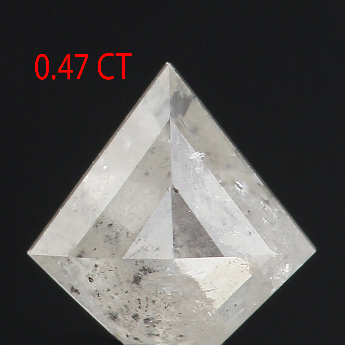 0.47 Ct Natural Loose Shield Shape Diamond Salt And Pepper Shield Shape Diamond 5.40 MM Natural Gray Color Shield Rose Cut Diamond QL9683