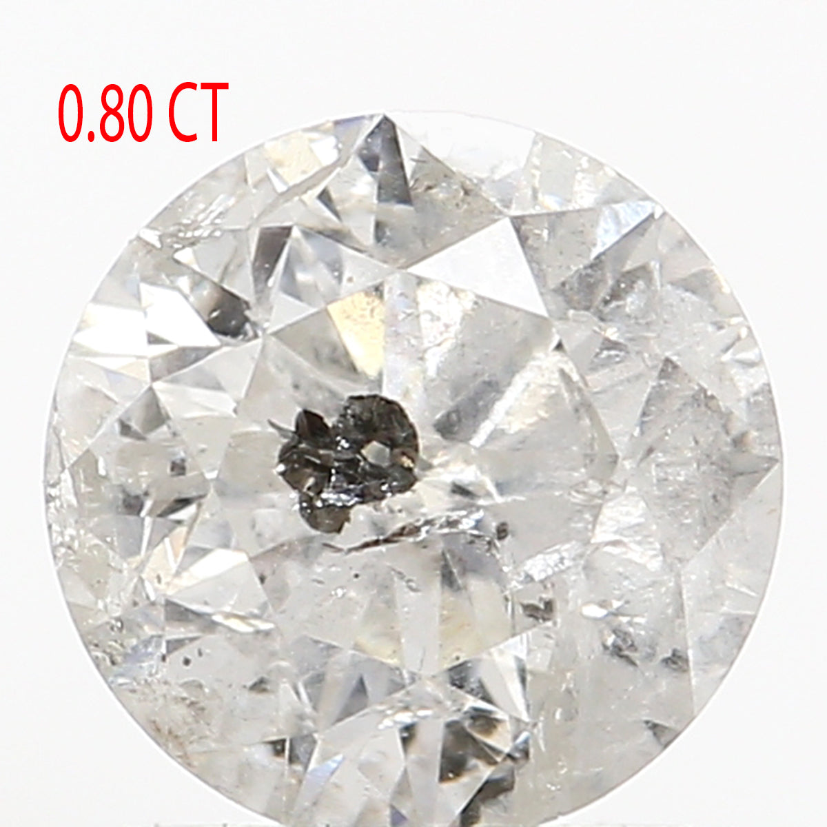 0.80 CT Natural Loose Round Shape Diamond Salt And Pepper Round Diamond 5.80 MM Natural Black Grey Color Round Brilliant Cut Diamond LQ5568