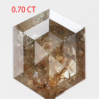 0.70 CT Natural Loose Diamond Hexagon Brown Salt And Pepper Color 5.70 MM KDL9362