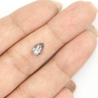 0.67 CT Natural Loose Pear Shape Diamond Salt And Pepper Pear Rose Cut Diamond 6.85 MM Black Grey Color Pear Shape Rose Cut Diamond QL576