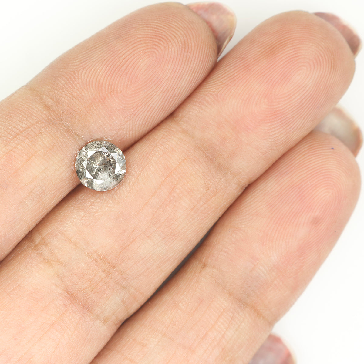 0.82 Ct Natural Loose Diamond, Salt And Pepper Diamond, Round Brilliant Cut Diamond, Black Diamond, Grey Diamond, Rustic Diamond, L605