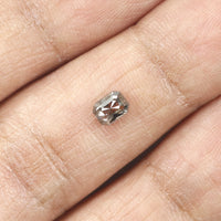 0.39 CT Natural Loose Diamond, Emerald Cut Diamond, Salt And Pepper Diamond, Black Diamond, Grey Diamond, Antique Rose Cut Diamond KDL239