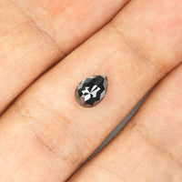 0.85 CT Natural Loose Diamond, Pear Diamond, Black Diamond, Rustic Diamond, Rose Cut Diamond, Pear Cut Diamond, Fancy Color Diamond L354