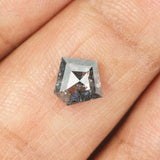 0.75 CT Natural Loose Diamond, Pentagon Cut Diamond, Salt And Pepper Diamond, Black Gray Diamond, Pentagon Shape, Rose Cut Diamond KDL9971