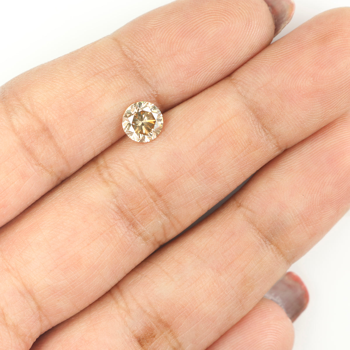 0.86 Ct Natural Loose Diamond, Brown Diamond, Round Diamond, Round Brilliant Cut Diamond, Sparkling Diamond, Rustic Diamond KDL635