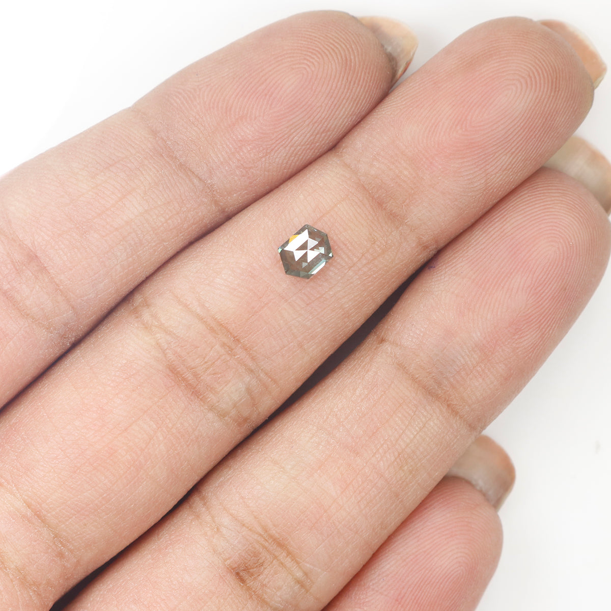 0.40 CT Natural Loose Hexagon Shape Diamond Blue Color Hexagon Cut Diamond 5.00 MM Natural Loose Blue Diamond Hexagon Rose Cut Diamond LQ573