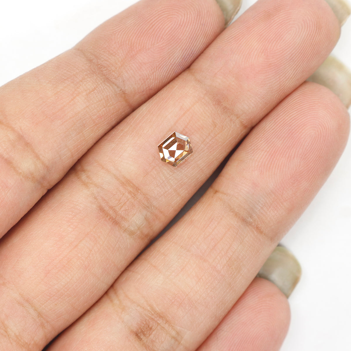 0.51 CT Natural Loose Hexagon Shape Diamond Brown Color Hexagon Shape Diamond 5.20 MM Natural Brown Color Hexagon Rose Cut Diamond QL655