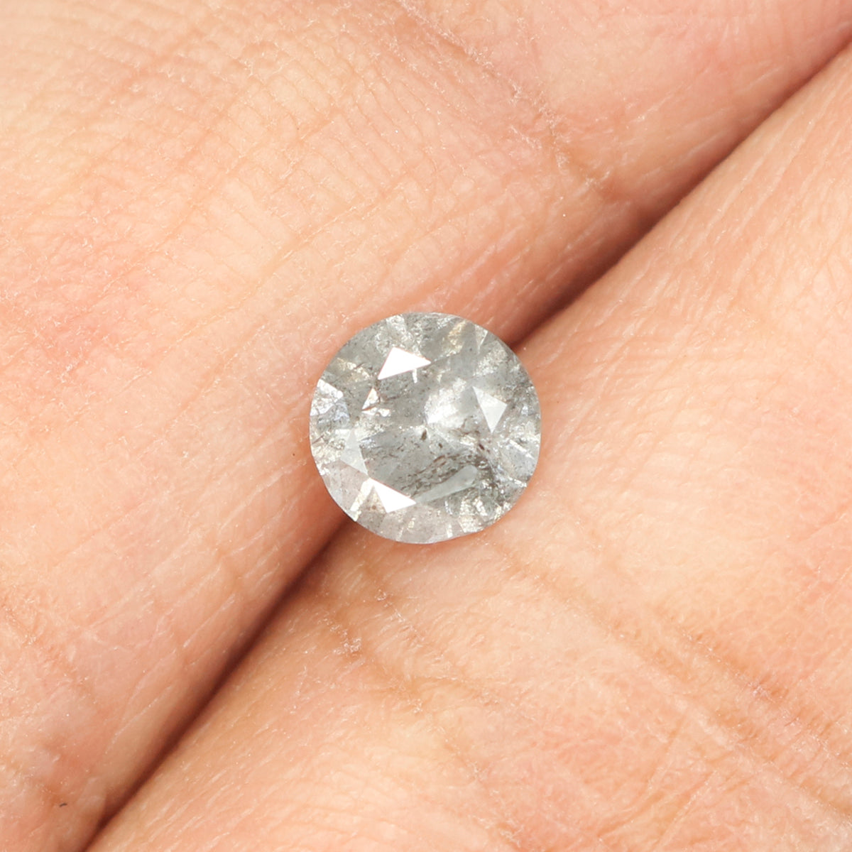 0.45 CT Natural Loose Round Shape Diamond Salt And Pepper Round Diamond 4.90 MM Natural Black Gray Color Round Brilliant Cut Diamond LQ036