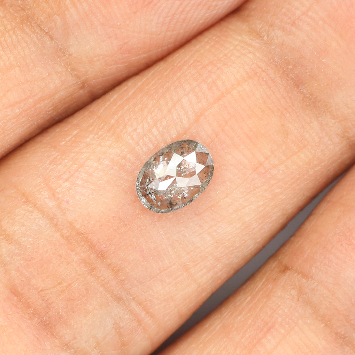 0.36 CT Natural Loose Oval Shape Diamond Salt And Pepper Oval Diamond 5.50 MM Natural Diamond Black Grey Color Oval Rose Cut Diamond LQ424