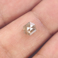 0.70 CT Natural Loose Diamond Hexagon Brown Salt And Pepper Color 5.70 MM KDL9362