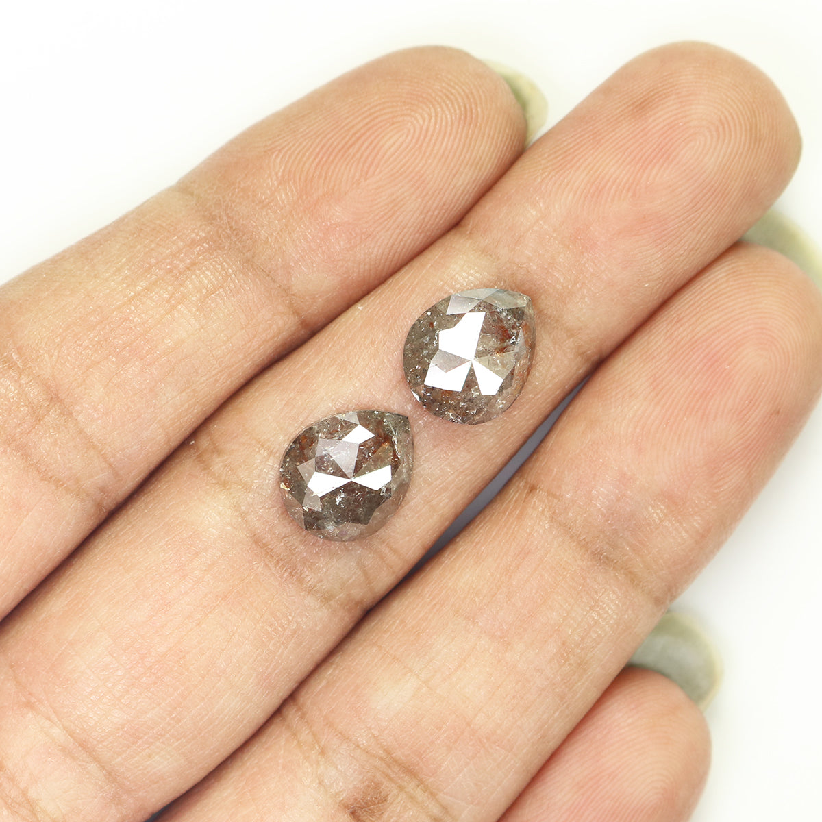 3.93 CT Natural Loose Pear Cut Pair Diamond Brown Color Pear Shape Diamond 9.85 MM Natural Loose Brown Diamond Pear Rose Cut Diamond QL6618