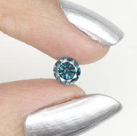 0.66 Ct Natural Loose Diamond, Blue Diamond, Round Diamond, Round Brilliant Cut Diamond, Sparkling Diamond, Rustic Diamond KDL9739