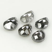 1.22  CT Natural Loose Diamond, Pear Cut Diamond, Salt and Pepper Diamond, Black Diamond, Grey Diamond, Real Galaxy Rose Cut Diamond, KDL752