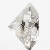 0.80 Ct Natural Loose Diamond, Round Brilliant Cut, Salt And Pepper Diamond, Black Diamond, Gray Diamond, Rustic Diamond L5568