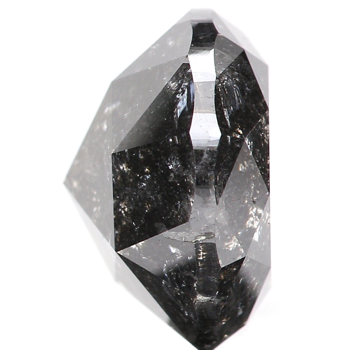 5.10 CT Natural Loose Round Rose Cut Diamond Salt And Pepper Round Diamond 10.30 MM Natural Loose Black Grey Color Rose Cut Diamond QL093