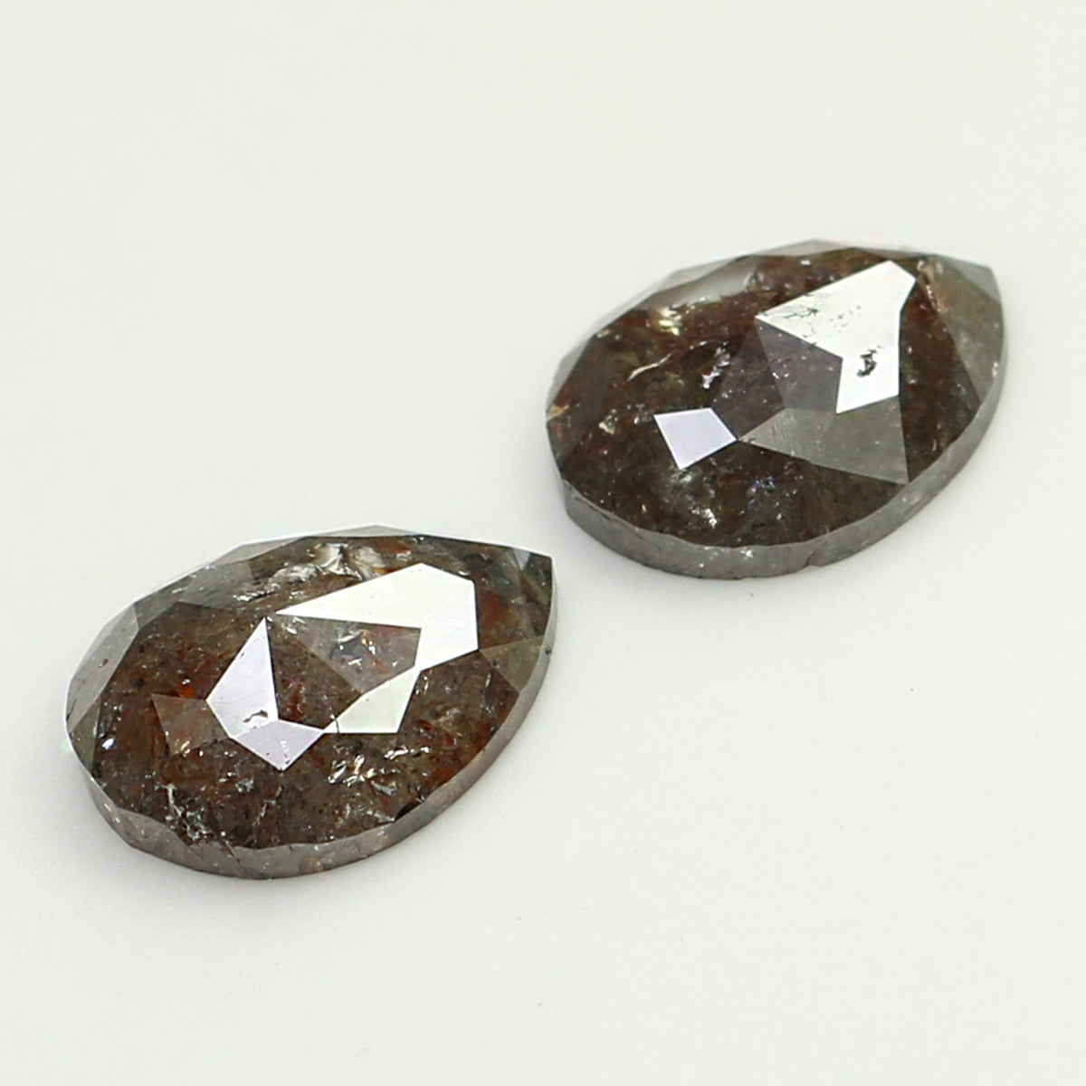 3.93 CT Natural Loose Pear Cut Pair Diamond Brown Color Pear Shape Diamond 9.85 MM Natural Loose Brown Diamond Pear Rose Cut Diamond QL6618