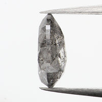 0.67 CT Natural Loose Diamond, Pear Diamond, Salt And Pepper Diamond, Black Grey Diamond, Pear Shape Diamond, Rustic Diamond KDL576