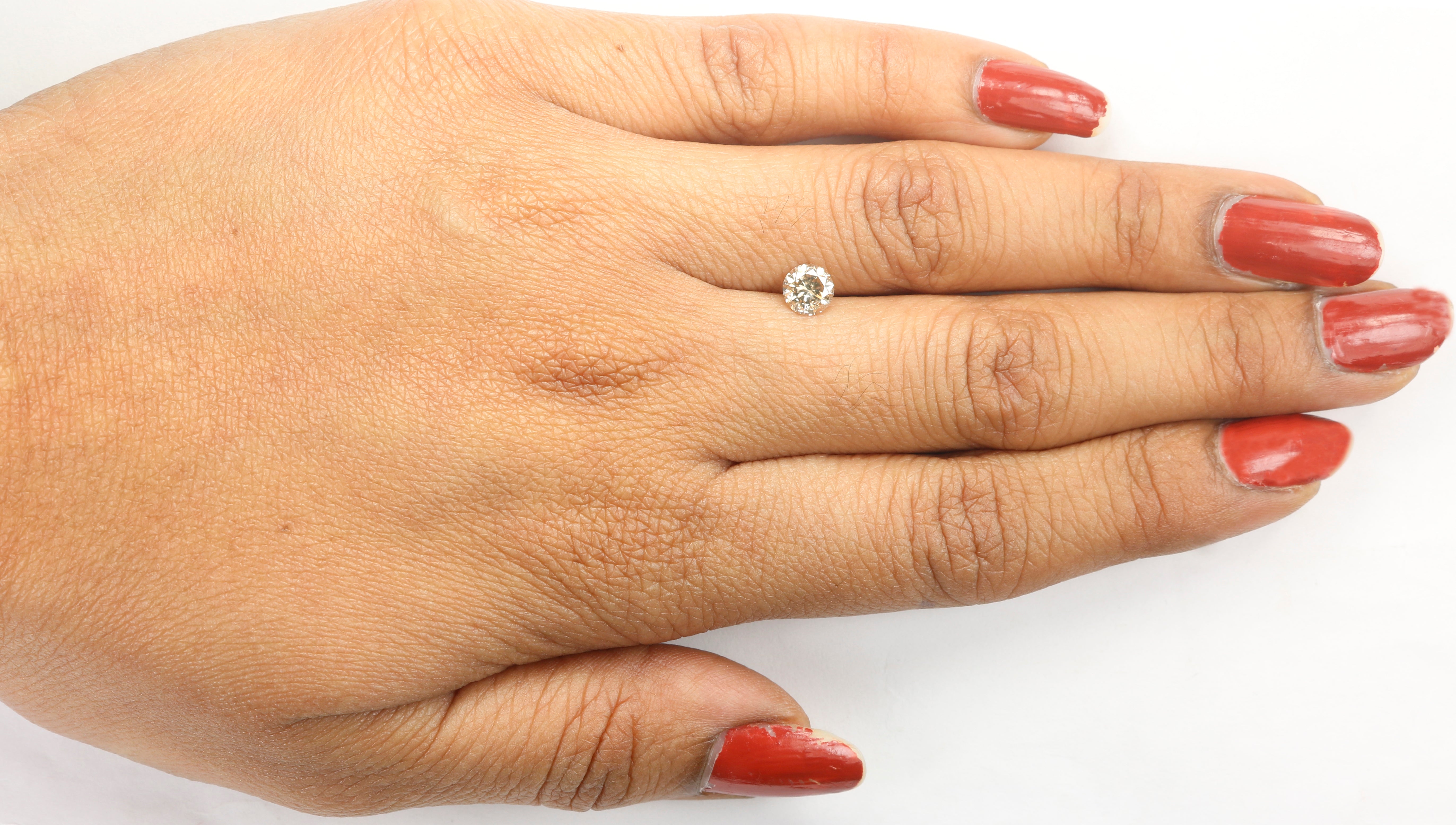 0.62 Ct Natural Loose Round Shape Diamond Brown Color Round Diamond 5.20 MM Natural Loose Brown Diamond Round Brilliant Cut Diamond QL628