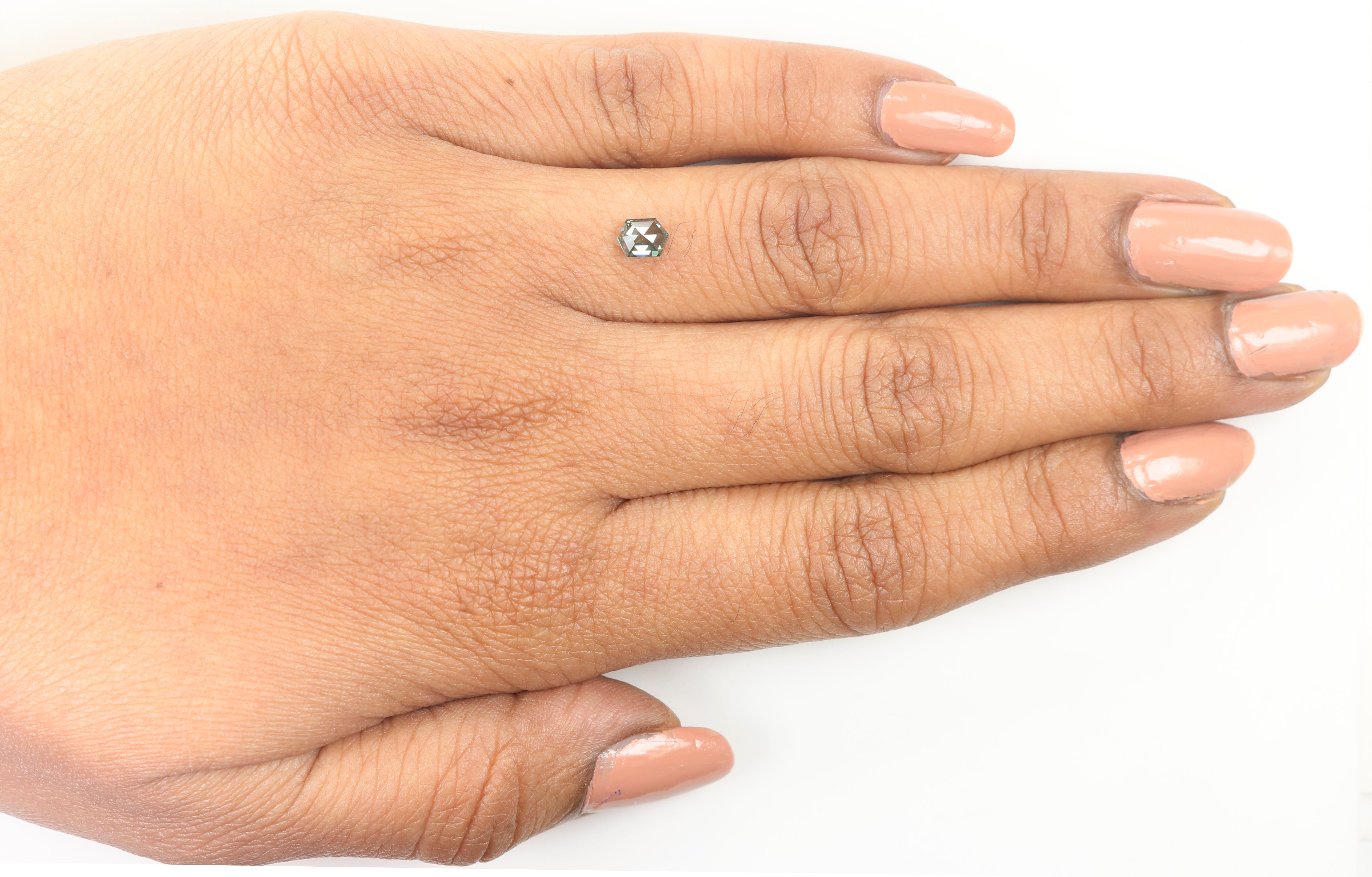 0.40 CT Natural Loose Hexagon Shape Diamond Blue Color Hexagon Cut Diamond 5.00 MM Natural Loose Blue Diamond Hexagon Rose Cut Diamond LQ573