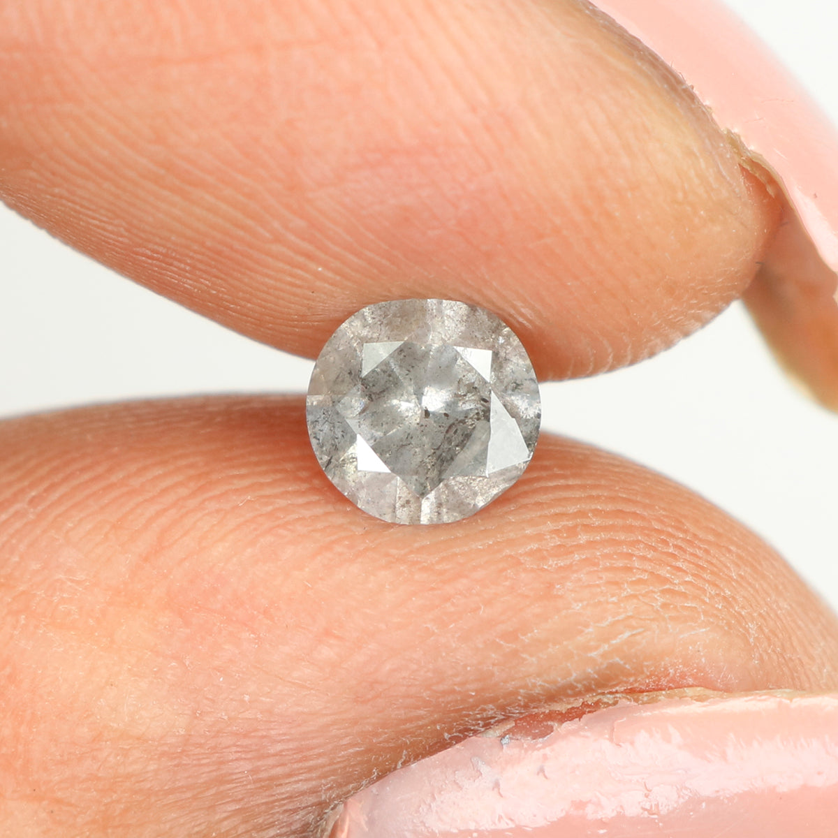 0.45 CT Natural Loose Round Shape Diamond Salt And Pepper Round Diamond 4.90 MM Natural Black Gray Color Round Brilliant Cut Diamond LQ036