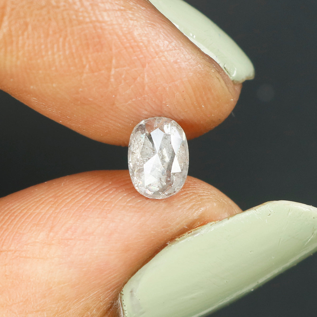 0.66 Ct Natural Loose Oval Shape Diamond Grey Color Oval Cut Diamond 6.00 MM Natural Loose Grey Color Diamond Oval Rose Cut Diamond LQ134