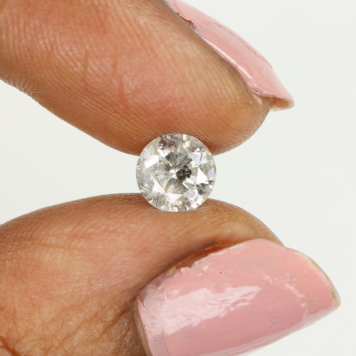 0.80 CT Natural Loose Round Shape Diamond Salt And Pepper Round Diamond 5.80 MM Natural Black Grey Color Round Brilliant Cut Diamond LQ5568
