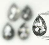 1.22  CT Natural Loose Diamond, Pear Cut Diamond, Salt and Pepper Diamond, Black Diamond, Grey Diamond, Real Galaxy Rose Cut Diamond, KDL752